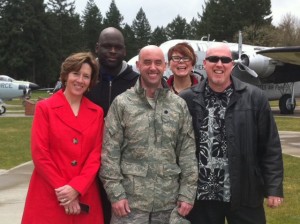 USAF SMEs MVP's Daryl Fort (back left) and Jeff O'Brien (front right) with Anne Munch, Lt Col Craig McCuin and Heather Imrie at McChord Air Force Base
